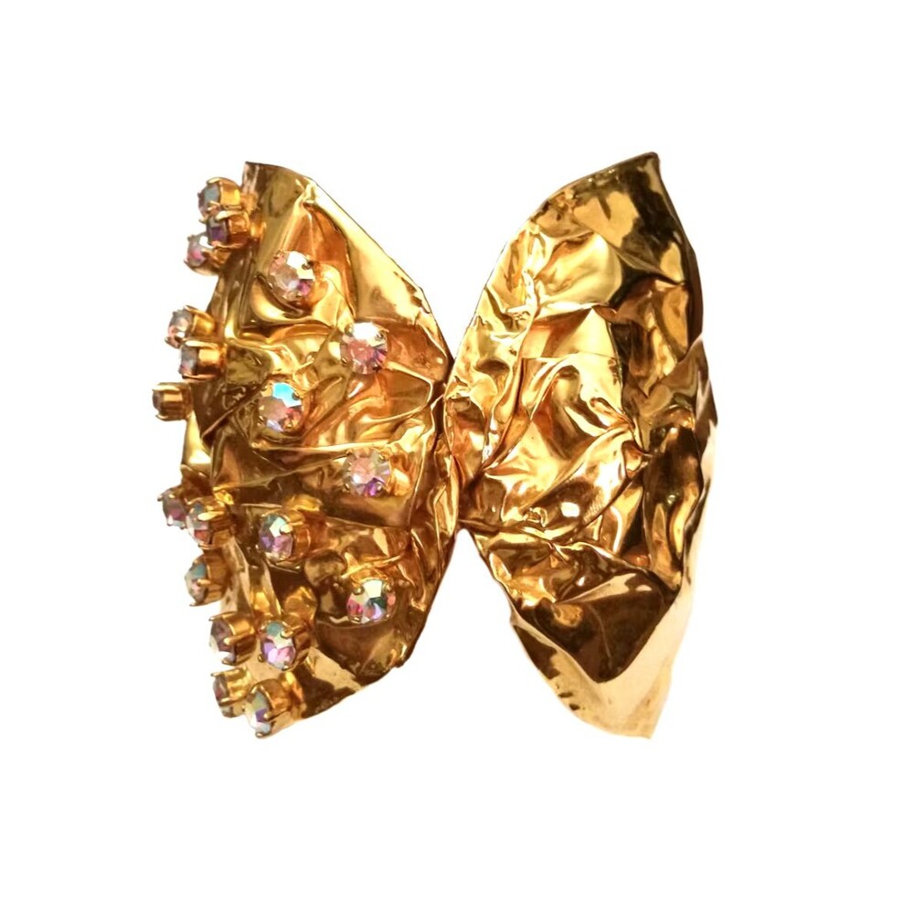Gianni De Liguoro Haute Couture Italian Designer Cuff Bracelet w/Swarovski